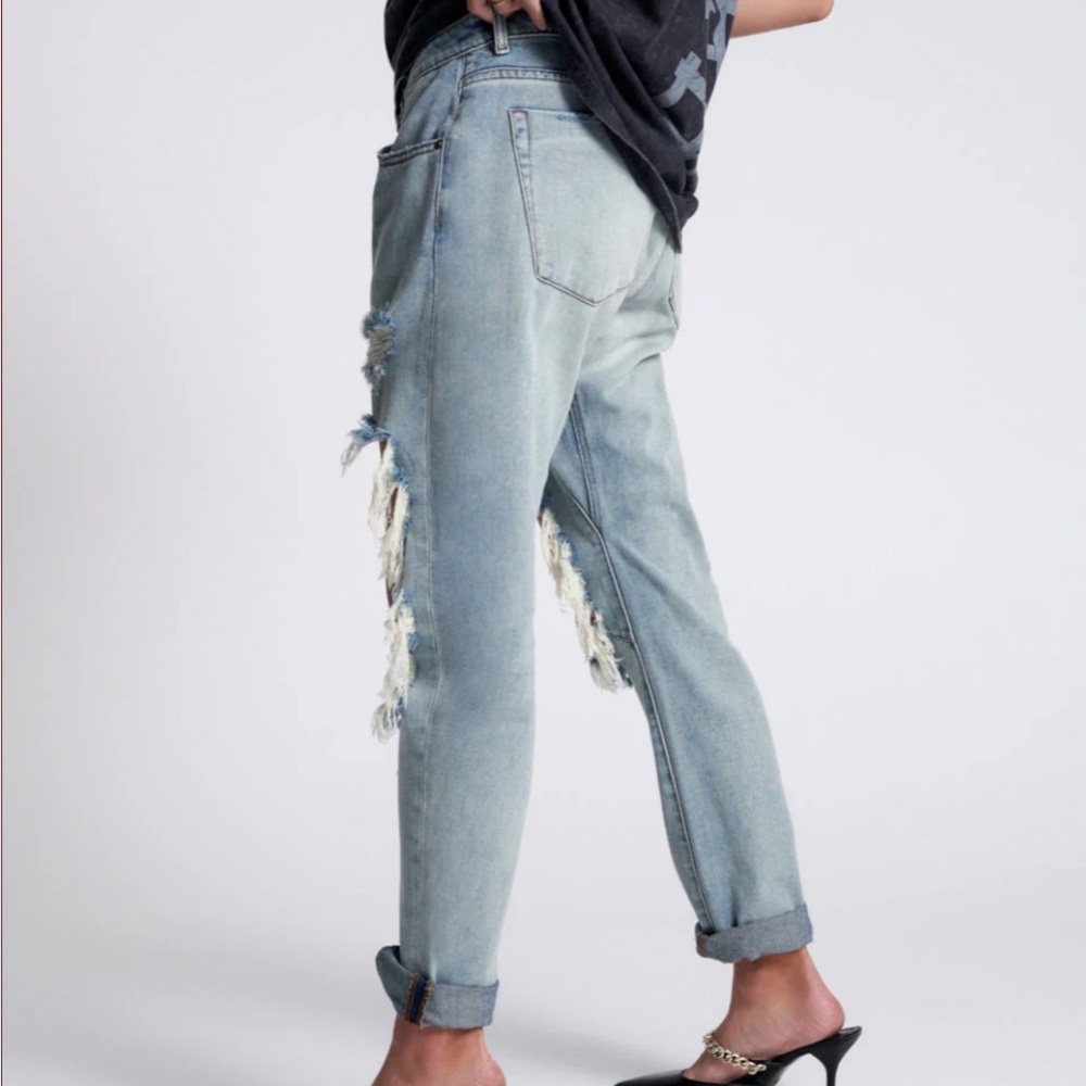 NWT One Teaspoon Trashed Saints Boyfriend Jeans Montanna Size 27 - Picture 3 of 9